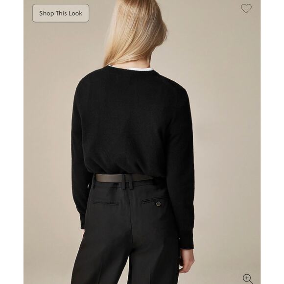 J. Crew Cashmere classic-fit crewneck sweater in Black NWT Size Medium - Picture 3 of 9